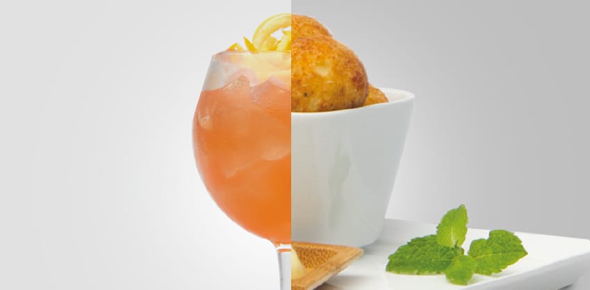 Smoky Fizz e polpette di patate e salmone affumicato con maionese alla menta, un aperitivo allegro firmato Sanbittèr