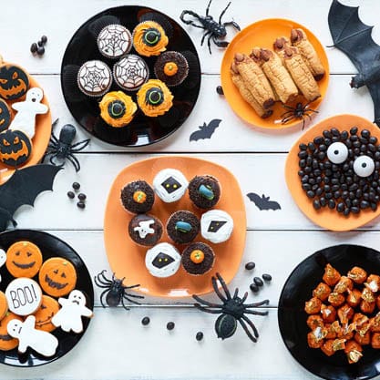 Per l'aperitivo di Halloween, stuzzichini con decorazioni originali