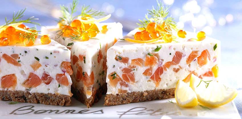 Cheesecake al salmone per l'aperitivo di Natale