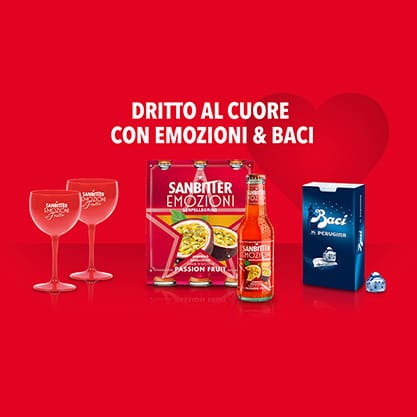 Dritto al cuore con emozioni sanbittèr e baci perugina