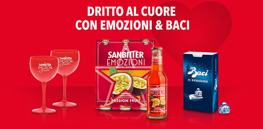 Dritto al cuore con emozioni sanbittèr e baci perugina