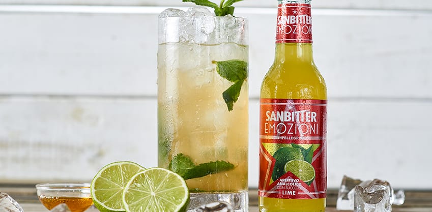 Emozioni Lime Sanbitter per il cocktail analcolico di San Patrizio