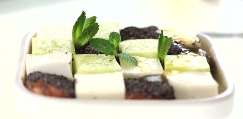Cube Salad, con salmone e primosale per aperitivo Cube Salad, con salmone e primosale per aperitivo