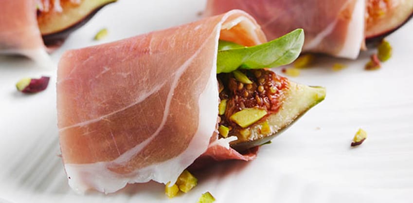 Finger food di fichi e prosciutto crudo