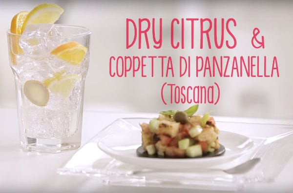 Dry Citrus: cocktail a base di Sanbittèr dry, da abbinare alla panzanella, piatto tipico della Toscana