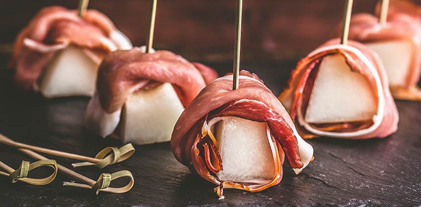 Involtini di speck e melone