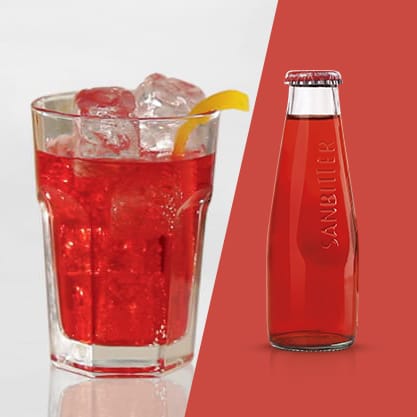 Peperosso drink con peperone giallo, Sanbittèr Rosso e Tonica Sanpellegrino