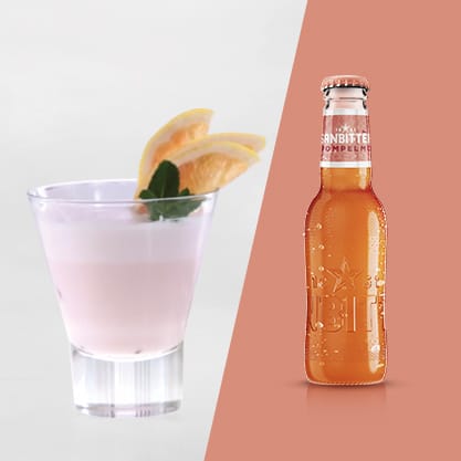 Sorbitter al pompelmo, cocktail con pompelmo e gelato al limone, con Sanbittèr Emozioni Pompelmo