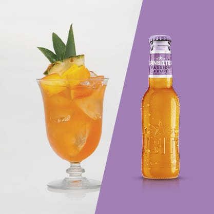 Tropical Bitter, cocktail a base di Sanbittèr Emzioni di Frutta Passion Fruit