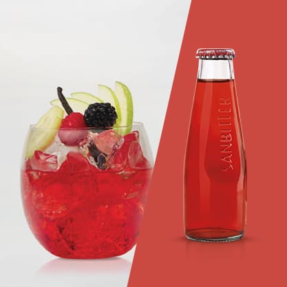 Punch Bitter, cocktail a base di Sanbittèr Rosso con lamponi, more e vaniglia.