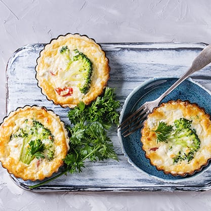 Quiche di broccoli e patate, la ricotta per l’aperitivo