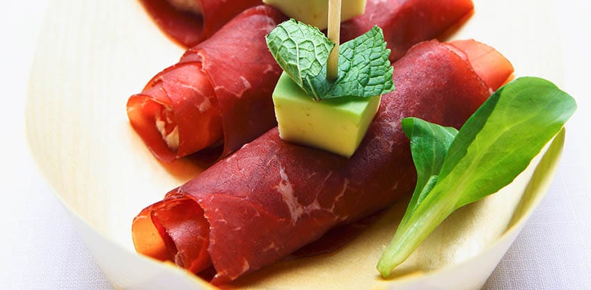 Ricetta per antipasti veloci: coni di bresaola